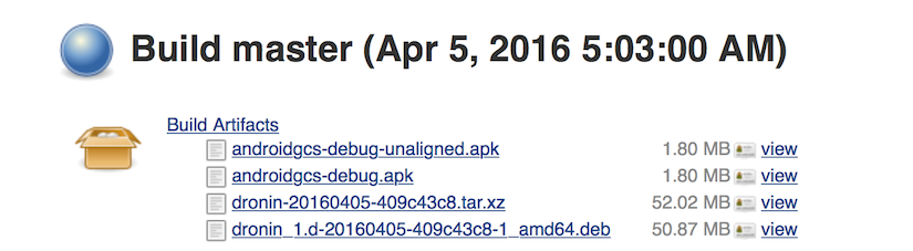 dRonin linux artifacts page